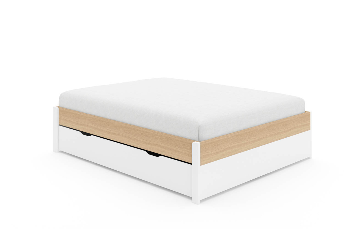 Lit en bois Sato blanc 140x200 & 160x200 | Fabriqué en France