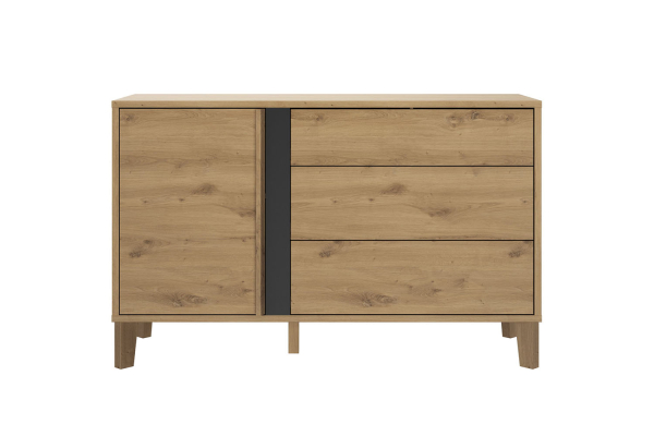 Commode 3 tiroirs 1 porte en bois Iria