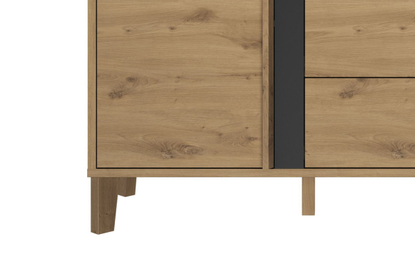 Commode 3 tiroirs 1 porte en bois Iria