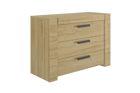 Commode 3 tiroirs en bois chêne Elias | Fabriquée en France