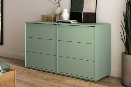 Commode 6 tiroirs en bois Lyra