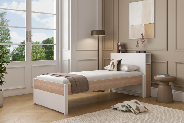Cama individual de madera Sato