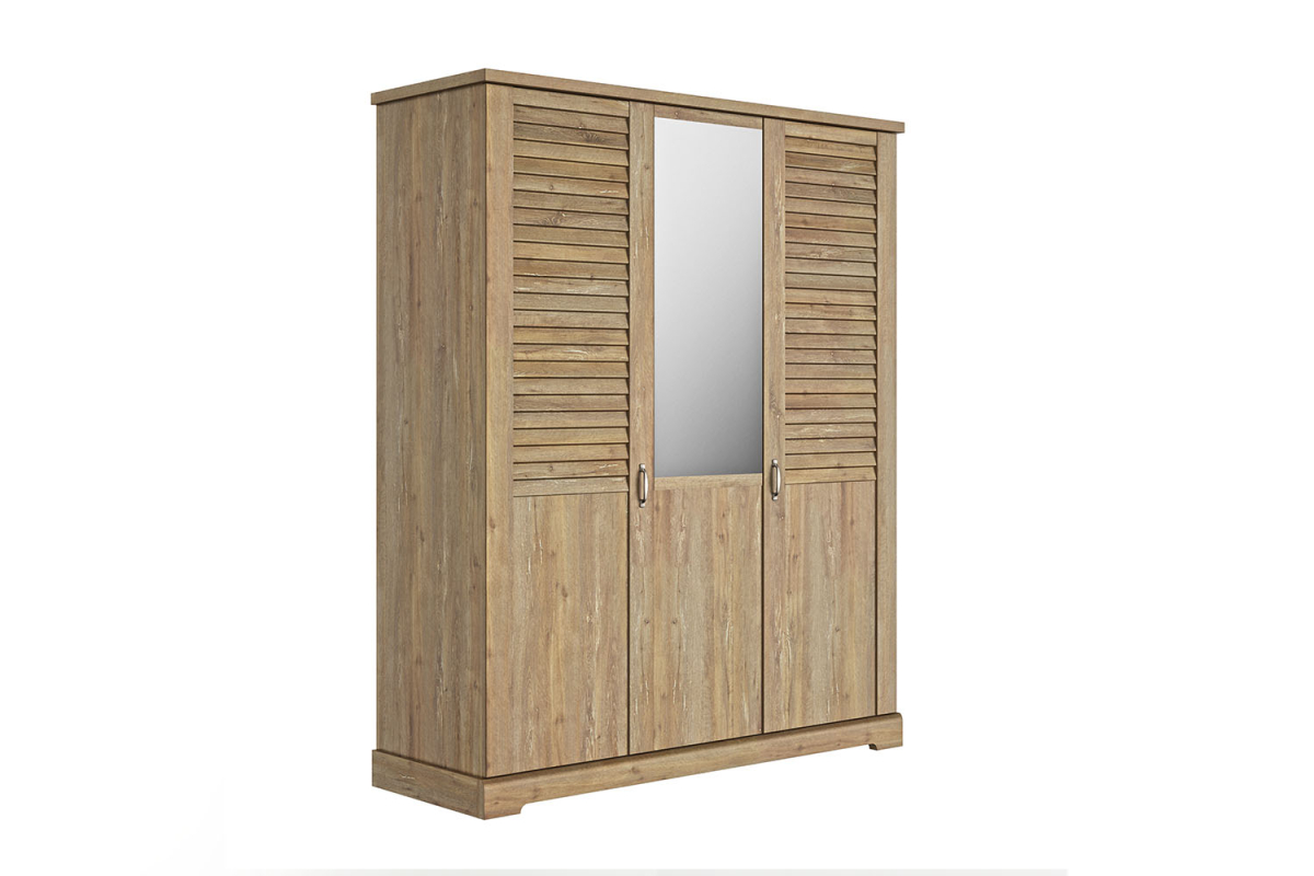 Armoire 3 portes effet persiennes Maël