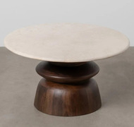 Table basse bois et blanc