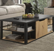 Table basse bois et noir