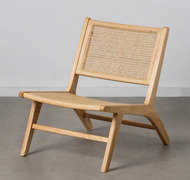 Fauteuil bois massif et cannage